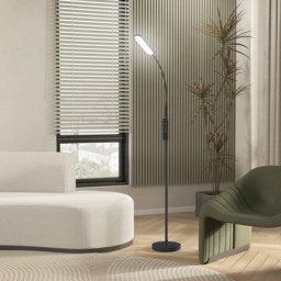 HOMCOM LED Floor Lamp, Standing Lamp with Remote & Touch Control, Stepless Dimmable Colours Temperature & Brightness, 360° Adjustable Gooseneck, 1 Hour Timer, Memory Function for Living Room, Black - thumbnail 9