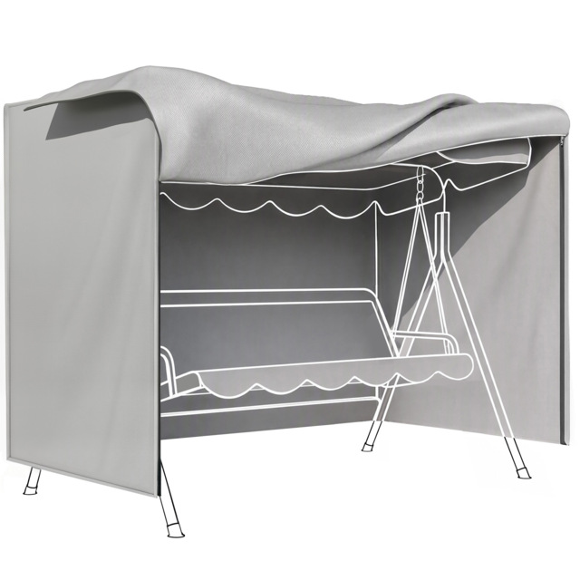 Outsunny 205 x 124cm Three-Seater Swing Chair Protective Cover Grey - Aosom UK - image 1