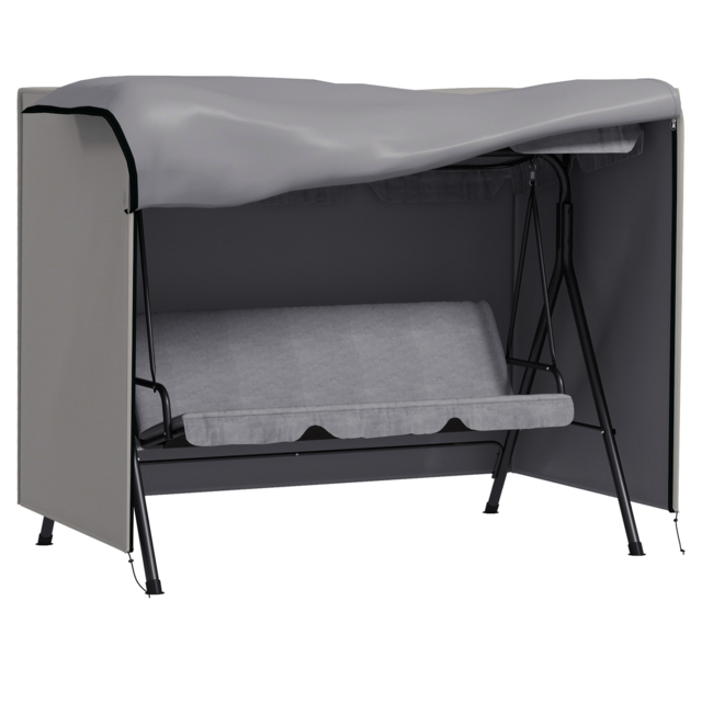 Outsunny 205 x 124cm Three-Seater Swing Chair Protective Cover Grey - Aosom UK - image 1