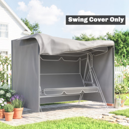 Outsunny 205 x 124cm Three-Seater Swing Chair Protective Cover Grey - Aosom UK - thumbnail 2