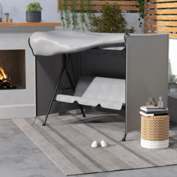 Outsunny 205 x 124cm Three-Seater Swing Chair Protective Cover Grey - Aosom UK - thumbnail 2