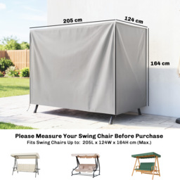 Outsunny 205 x 124cm Three-Seater Swing Chair Protective Cover Grey - Aosom UK - thumbnail 3