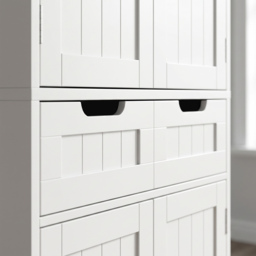 HOMCOM Tall Bathroom Cabinet, Freestanding Bathroom Storage Cabinet with Drawer, Shelves and Doors, 60 x 30 x 160 cm, White - thumbnail 9