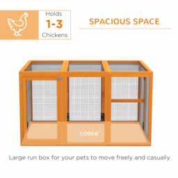 PawHut Fire Wooden Chicken House, Chicken Coop with Combinable Design & Steel Wire, 80 x 140 x 84.5cm，for 1-3 Chickens, Orange - Aosom UK - thumbnail 4