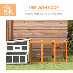 PawHut Fire Wooden Chicken House, Chicken Coop with Combinable Design & Steel Wire, 80 x 140 x 84.5cm，for 1-3 Chickens, Orange - Aosom UK - thumbnail 5