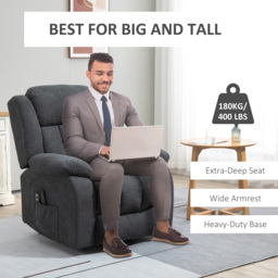 HOMCOM Oversized Riser and Recliner Chairs for the Elderly, Heavy Duty Fabric Upholstered Lift Chair w/ Remote Control, Cat Scratch Anti - Aosom UK - thumbnail 7