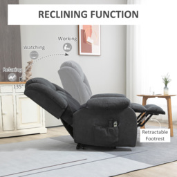 HOMCOM Oversized Riser and Recliner Chairs for the Elderly, Heavy Duty Fabric Upholstered Lift Chair w/ Remote Control, Cat Scratch Anti - Aosom UK - thumbnail 5