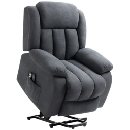 HOMCOM Oversized Riser and Recliner Chairs for the Elderly, Heavy Duty Fabric Upholstered Lift Chair w/ Remote Control, Cat Scratch Anti - Aosom UK - thumbnail 1