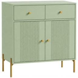 HOMCOM Modern Sideboard, Sideboard Storage Cabinet with 2 Drawers and Adjustable Shelf for Living Room, Light Green - thumbnail 1