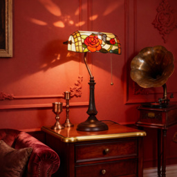 HOMCOM Tiffany-Style Rose and Butterfly Table Lamp - Multi - thumbnail 8