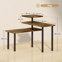 HOMCOM 3-Tier Bakers Rack with Storage, Kitchen Storage Unit, Steel Microwave Stand with Shelves, Rustic Brown - thumbnail 3