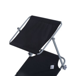Outsunny 2 Pcs Outdoor Foldable Sun Lounger Set w/ Removeable Shade Canopy, Patio Recliner Sun Lounger w/ Adjustable Backrest w/ Mesh Fabric, Black - thumbnail 8