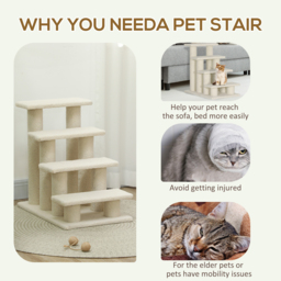 Durable Pet Stairs Ramp, Easy Climb Cat Tree Ladder, Indoor Climbing Frame Staircase for Pets - Aosom UK - thumbnail 5