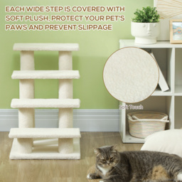 Durable Pet Stairs Ramp, Easy Climb Cat Tree Ladder, Indoor Climbing Frame Staircase for Pets - Aosom UK - thumbnail 4