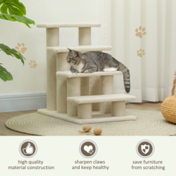 Durable Pet Stairs Ramp, Easy Climb Cat Tree Ladder, Indoor Climbing Frame Staircase for Pets - Aosom UK - thumbnail 6