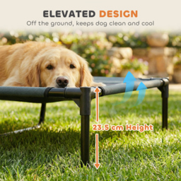 PawHut Raised Dog Bed Waterproof Elevated Pet Cot with Breathable Mesh UV Protection Canopy Grey, for XL Dogs, 122 x 92 x 108cm - Aosom UK - thumbnail 6