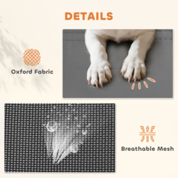 PawHut Raised Dog Bed Waterproof Elevated Pet Cot with Breathable Mesh UV Protection Canopy Grey, for XL Dogs, 122 x 92 x 108cm - Aosom UK - thumbnail 4