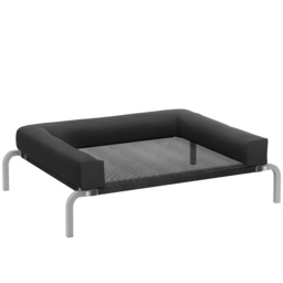 PawHut Elevated Dog Bed with Removable Bolsters, Raised Dog Bed for Small Breeds, Portable Indoor & Outdoor Pet Cots, Black - thumbnail 1