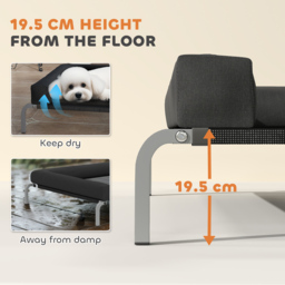 PawHut Elevated Dog Bed with Removable Bolsters, Raised Dog Bed for Small Breeds, Portable Indoor & Outdoor Pet Cots, Black - thumbnail 4