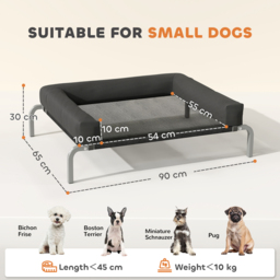PawHut Elevated Dog Bed with Removable Bolsters, Raised Dog Bed for Small Breeds, Portable Indoor & Outdoor Pet Cots, Black - thumbnail 3