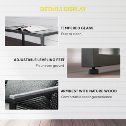 Outsunny 4 Pieces Rattan Garden Furniture Set - Charcoal Grey - Aosom UK - thumbnail 6