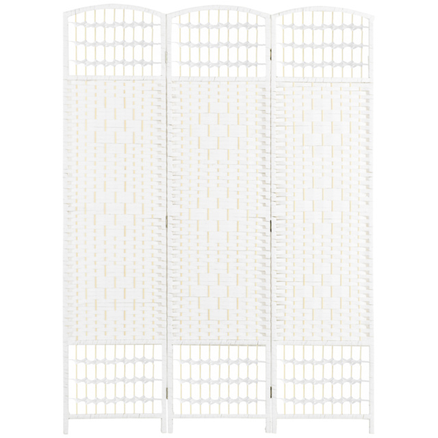 HOMCOM 3 Panel Folding Room Divider, Privacy Screen, Paravent Partition Separator for Living Room, Bedroom, White - image 1