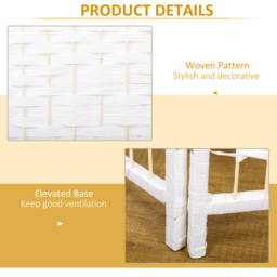 HOMCOM 3 Panel Folding Room Divider, Privacy Screen, Paravent Partition Separator for Living Room, Bedroom, White - thumbnail 6