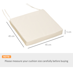 Outsunny Pair of Garden Chair Cushions with Ties, 45 x 45 cm, Replacement Pads for Patio Furniture, Cream White - Aosom UK - thumbnail 3