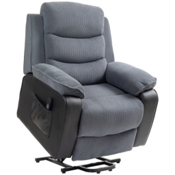 HOMCOM Power Lift Recliner Chair for Elderly, Patchwork Design Oversized Electric Riser and Recliner Armchair with Remote Control, Dark Grey