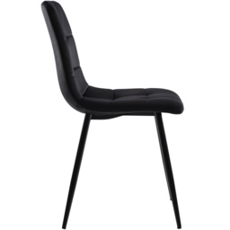 Set of 4 Upholstered Velvet Dining Chairs with Metal Frame, Ergonomic Design, 4-Set Upholstered Chair with Backrest, 44x41x86 cm, Black - Aosom UK - thumbnail 9
