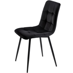 Set of 4 Upholstered Velvet Dining Chairs with Metal Frame, Ergonomic Design, 4-Set Upholstered Chair with Backrest, 44x41x86 cm, Black - Aosom UK - thumbnail 7
