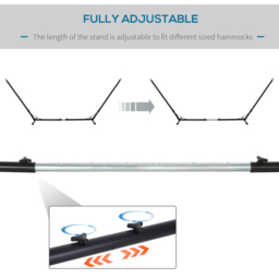 Outsunny Universal Hammock Stand Adjustable Metal Frame for Garden Camping Picnic, 3.1-3.8m, Stand Only - thumbnail 5