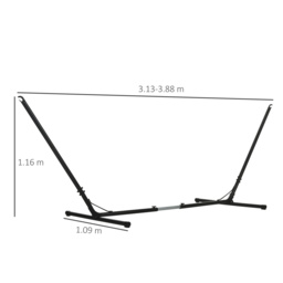 Outsunny Universal Hammock Stand Adjustable Metal Frame for Garden Camping Picnic, 3.1-3.8m, Stand Only - thumbnail 3