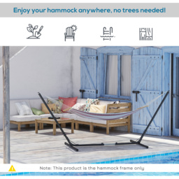 Outsunny Universal Hammock Stand Adjustable Metal Frame for Garden Camping Picnic, 3.1-3.8m, Stand Only - thumbnail 6