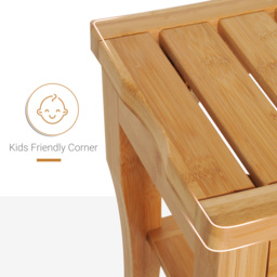HOMCOM Bamboo Bathroom Shower Bench w/ Lower Shelf - Aosom UK - thumbnail 7