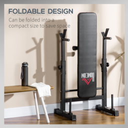 HOMCOM Adjustable Weight Bench Foldable Bench Press, with Barbell Rack, Black - thumbnail 6