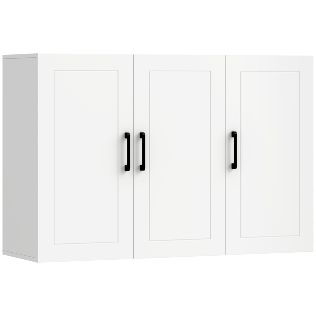 HOMCOM Bathroom Wall Cabinet, Wall Mounted Bathroom Cabinet, Over the Toilet Space Saver with Adjustable Shelves, White - image 1