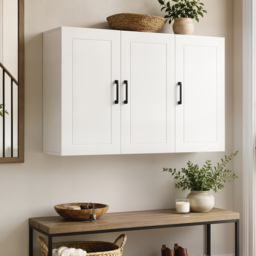 HOMCOM Bathroom Wall Cabinet, Wall Mounted Bathroom Cabinet, Over the Toilet Space Saver with Adjustable Shelves, White - thumbnail 9