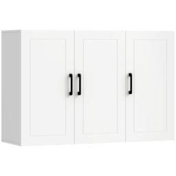 HOMCOM Bathroom Wall Cabinet, Wall Mounted Bathroom Cabinet, Over the Toilet Space Saver with Adjustable Shelves, White