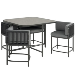 Outsunny 4-Seater Rattan Cube Garden Furniture Set with Cushions - Charcoal Grey - thumbnail 1