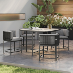 Outsunny 4-Seater Rattan Cube Garden Furniture Set with Cushions - Charcoal Grey - thumbnail 9