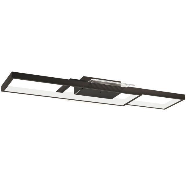 HOMCOM LED Ceiling Light, Modern Dimmable Ceiling Light with Wall Switch & Remote Control, Flush Mount Ceiling Lamp with 3000-6000K Colour Temperatures for Living Room, Bedroom, Black - image 1