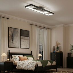 HOMCOM LED Ceiling Light, Modern Dimmable Ceiling Light with Wall Switch & Remote Control, Flush Mount Ceiling Lamp with 3000-6000K Colour Temperatures for Living Room, Bedroom, Black - thumbnail 9
