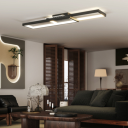 HOMCOM LED Ceiling Light, Modern Dimmable Ceiling Light with Wall Switch & Remote Control, Flush Mount Ceiling Lamp with 3000-6000K Colour Temperatures for Living Room, Bedroom, Black - thumbnail 8
