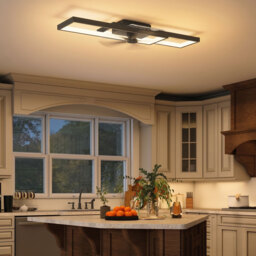 HOMCOM LED Ceiling Light, Modern Dimmable Ceiling Light with Wall Switch & Remote Control, Flush Mount Ceiling Lamp with 3000-6000K Colour Temperatures for Living Room, Bedroom, Black - thumbnail 7