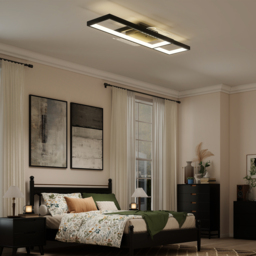 HOMCOM LED Ceiling Light, Modern Dimmable Ceiling Light with Wall Switch & Remote Control, Flush Mount Ceiling Lamp with 3000-6000K Colour Temperatures for Living Room, Bedroom, Black - thumbnail 9