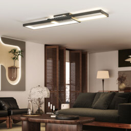 HOMCOM LED Ceiling Light, Modern Dimmable Ceiling Light with Wall Switch & Remote Control, Flush Mount Ceiling Lamp with 3000-6000K Colour Temperatures for Living Room, Bedroom, Black - thumbnail 8