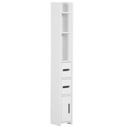 kleankin Modern Bathroom Storage Cabinet, Freestanding Tall Bathroom Cabinet with Open Shelves, for Bedroom Hallway, White - Aosom UK