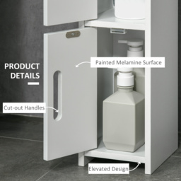kleankin Modern Bathroom Storage Cabinet, Freestanding Tall Bathroom Cabinet with Open Shelves, for Bedroom Hallway, White - Aosom UK - thumbnail 5