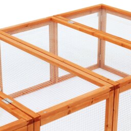 Pawhut Rabbit Hutch W/ Mesh Wire, 181Lx100Wx 48H cm-Wood - Aosom UK - thumbnail 8